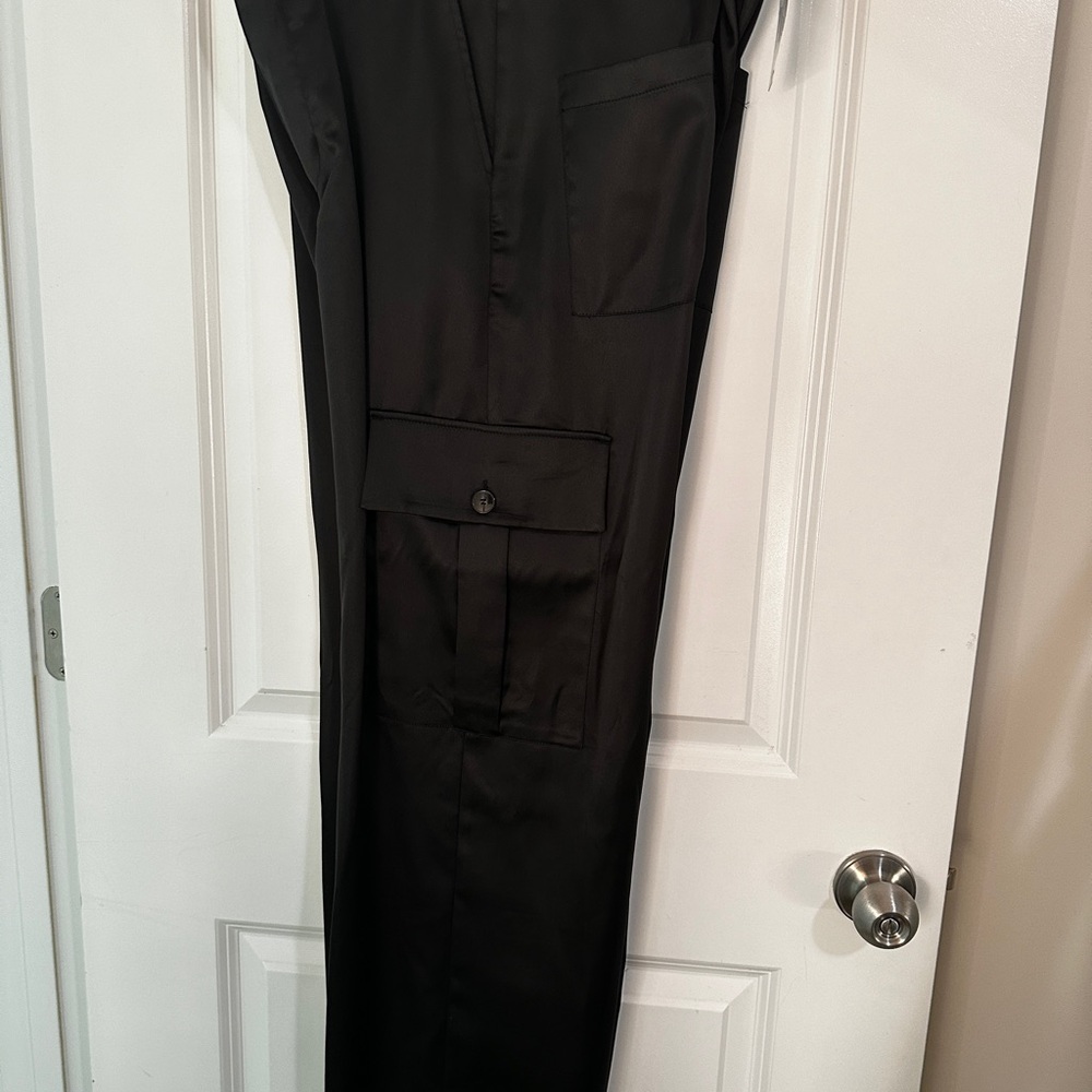 Women’s Silk Black Cargo Pants - Picture 5 of 7